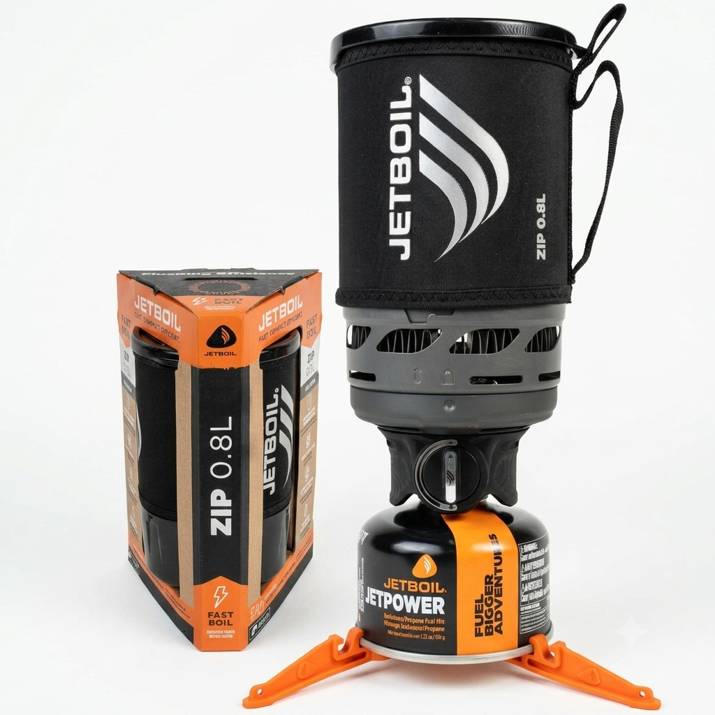 Jetboil Zip – Estufa de ebullición rápida de 0.8 L con perilla de encendido fácil para mochileros y camping